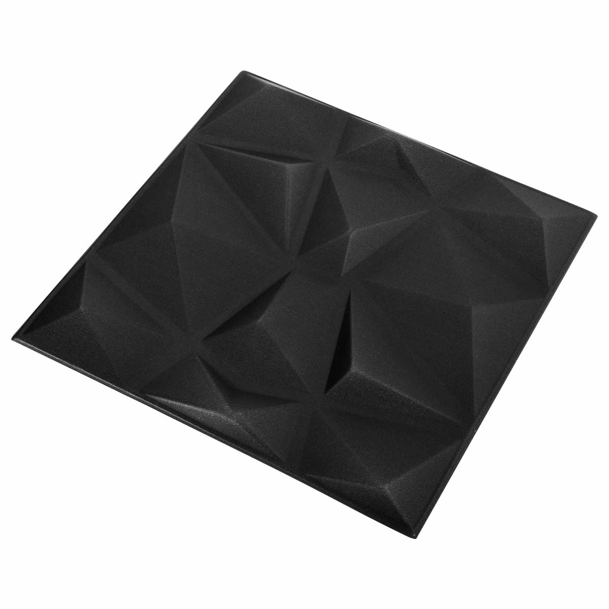 Vægpaneler 24 stk. 50 x 50 cm Diamond Sort XPS Skum
