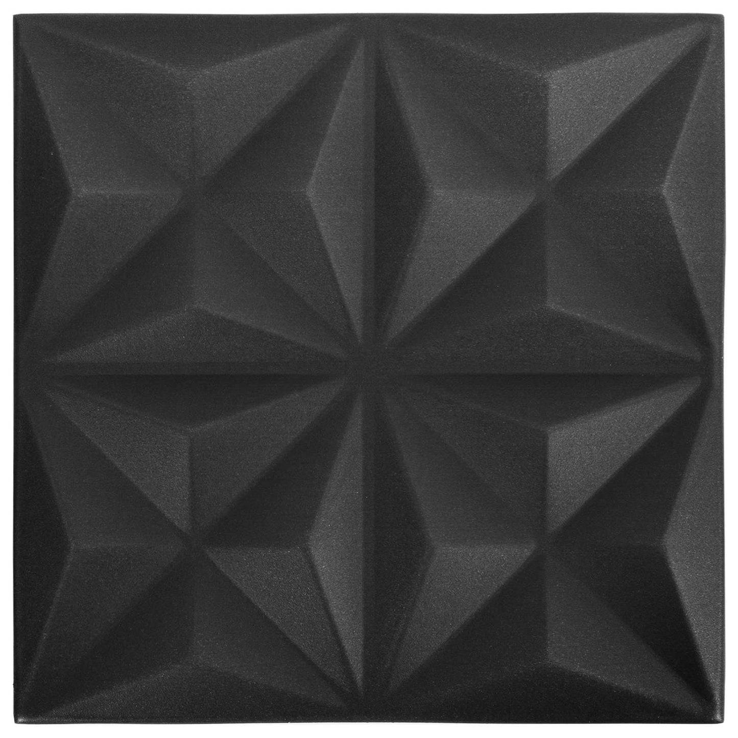 Vægpaneler 24 stk. 50 x 50 cm Origami Sort XPS Skum