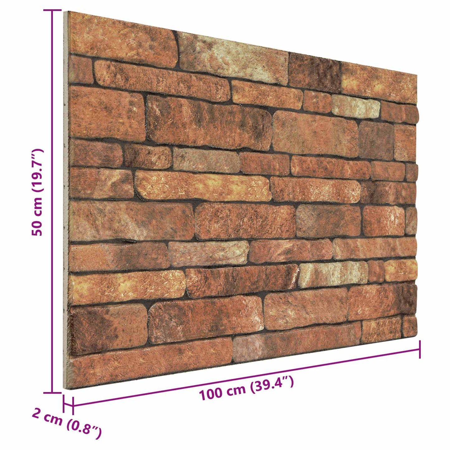 Vægpaneler 10 stk. 100 x 50 cm Brun og hvid EPS Skum