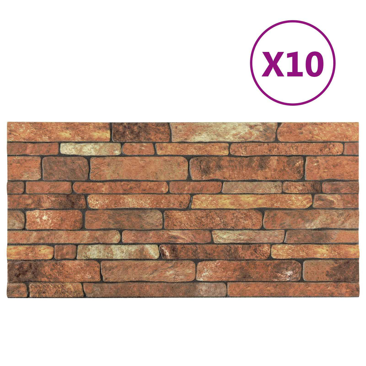 Vægpaneler 10 stk. 100 x 50 cm Brun og hvid EPS Skum