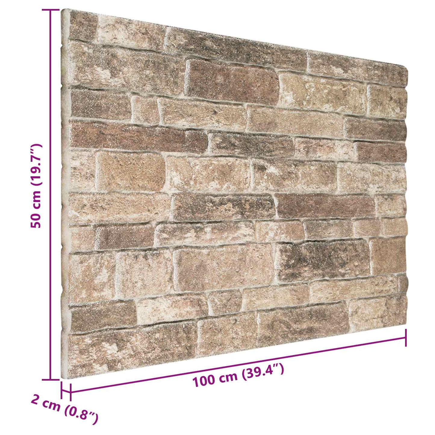 Vægpaneler 10 stk. 100 x 50 cm Flerfarvet EPS Skum