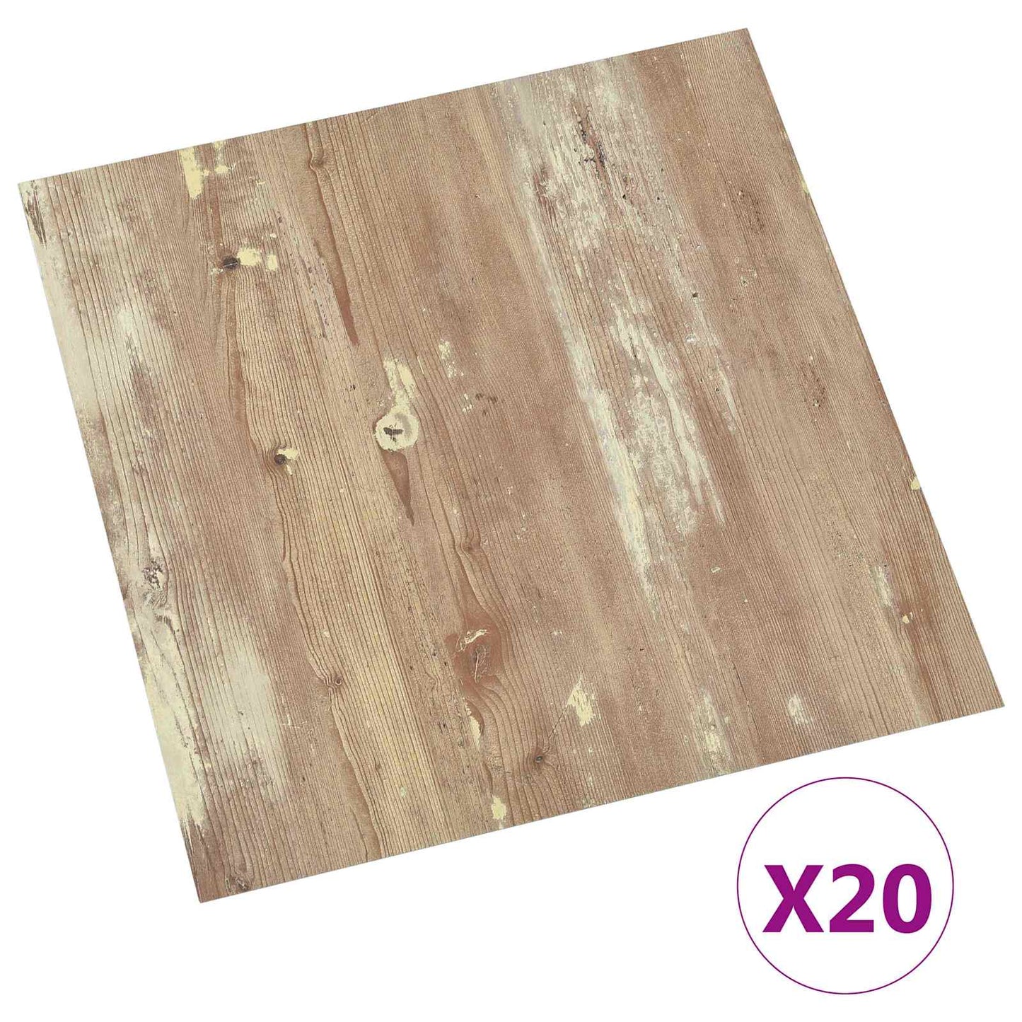 Selvklæbende Gulvplanker Brun og hvid 30,5 x 30,5 cm 20 stk.