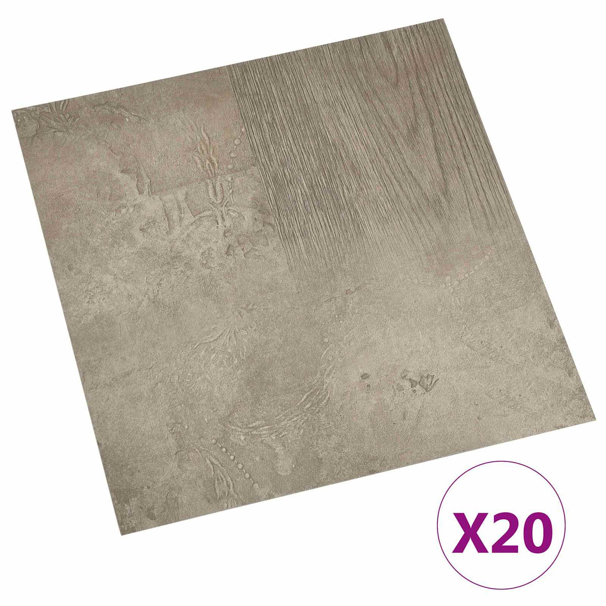 Selvklæbende Gulvplanker Mørk Grå og Sort 30,5 x 30,5 cm
