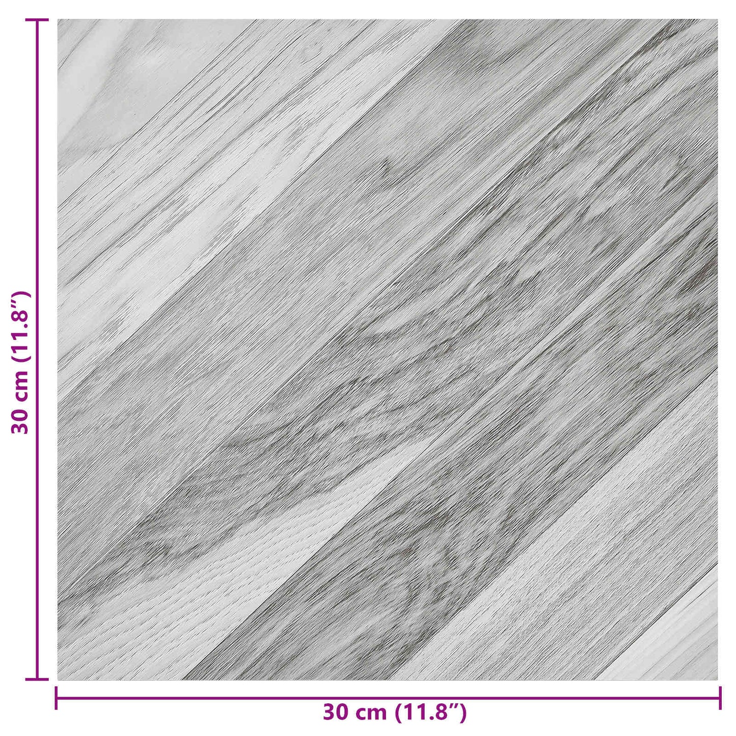 Selvklæbende Gulvplanker Grå Stribet 30,5 x 30,5 cm 20 stk. PVC