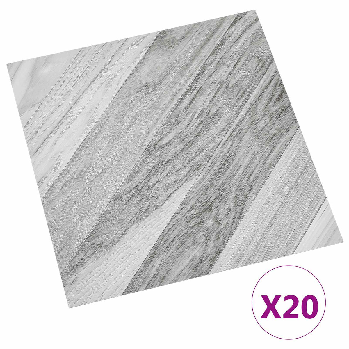 Selvklæbende Gulvplanker Grå Stribet 30,5 x 30,5 cm 20 stk. PVC