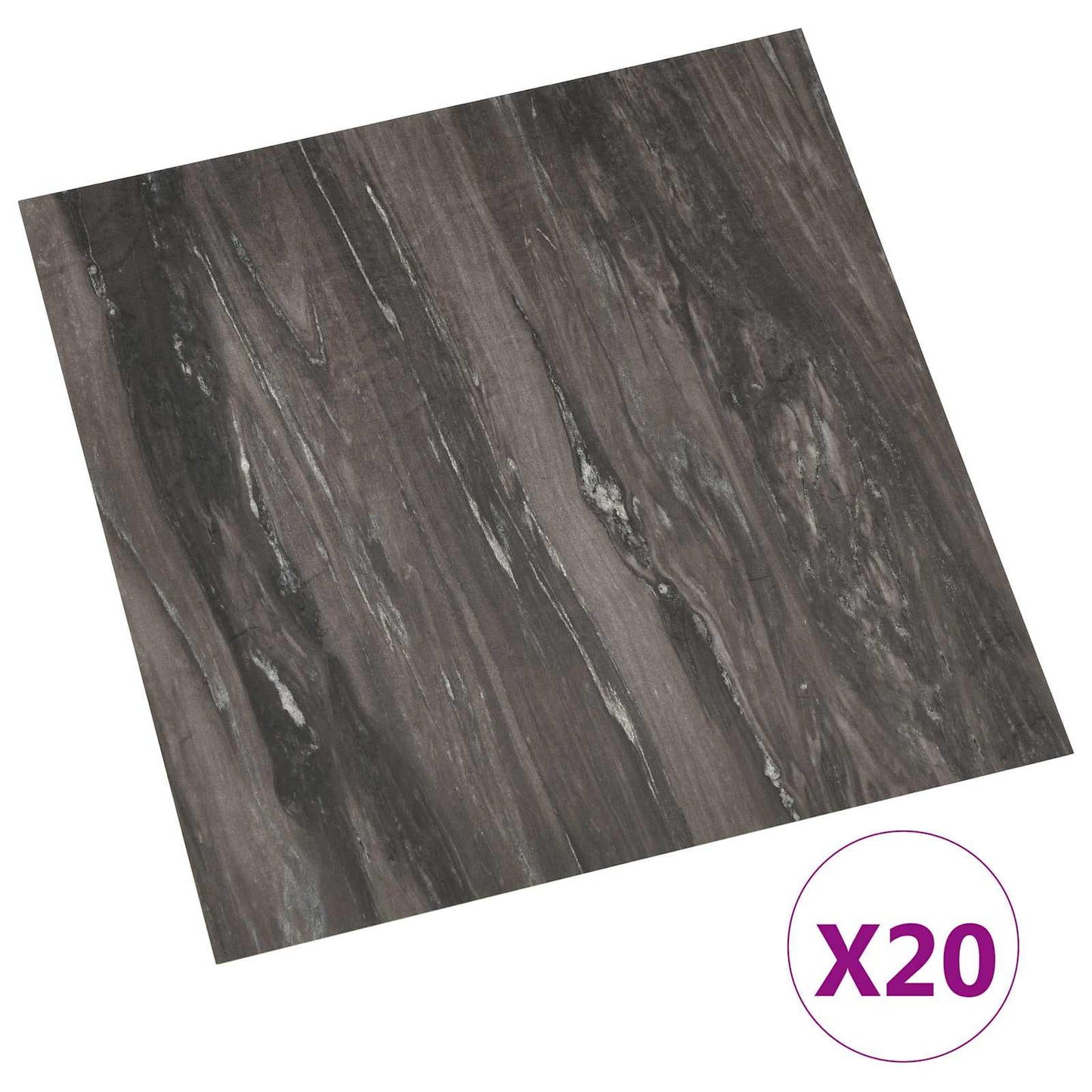 Selvklæbende Gulvplanker Mørkegrå 30,5 x 30,5 cm 20 stk. PVC