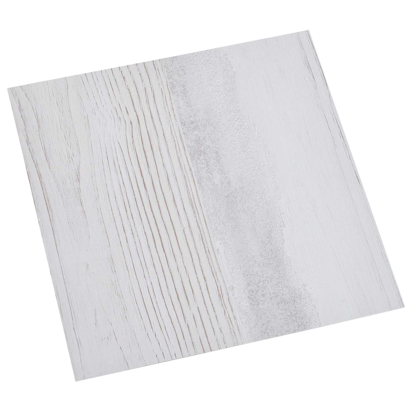 Selvklæbende Gulvplanker Hvid og træ 30,5 x 30,5 cm 20 stk. PVC