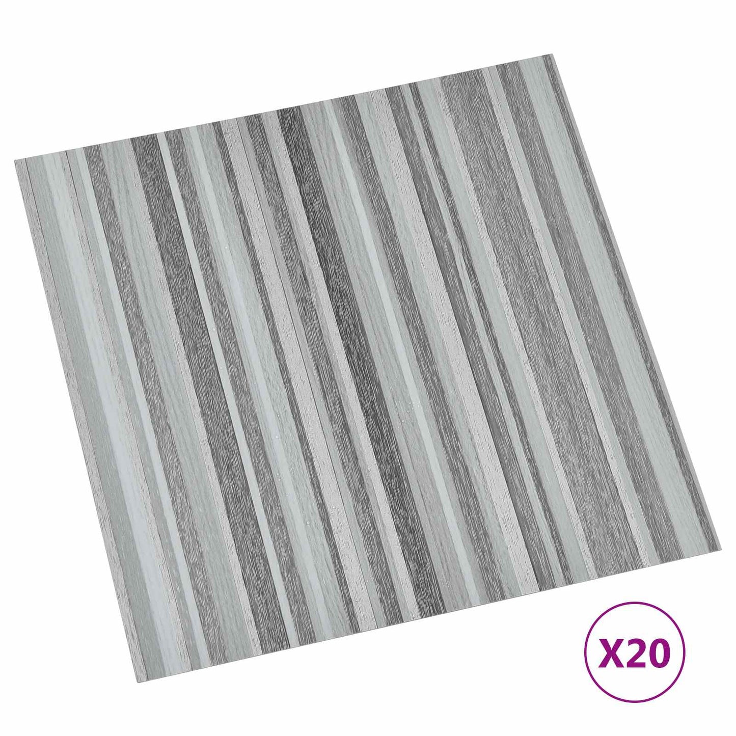 Selvklæbende Gulvplanker Grå og sort 30,5 x 30,5 cm 20 stk. PVC