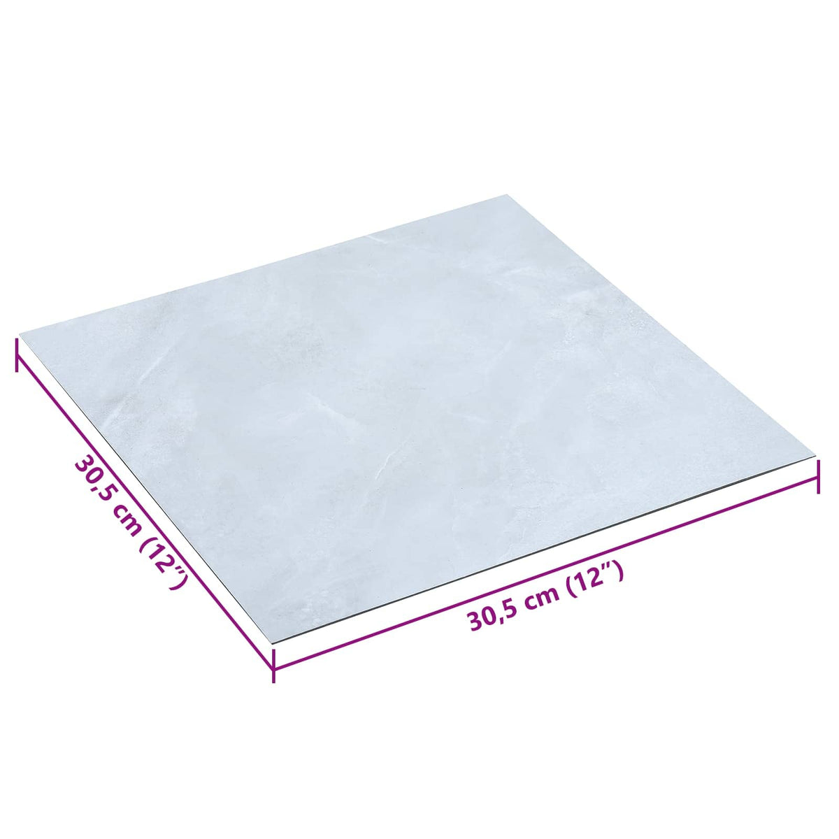 Selvklæbende Gulvplanker Hvid marmor 30,5 x 30,5 cm 20 stk. PVC