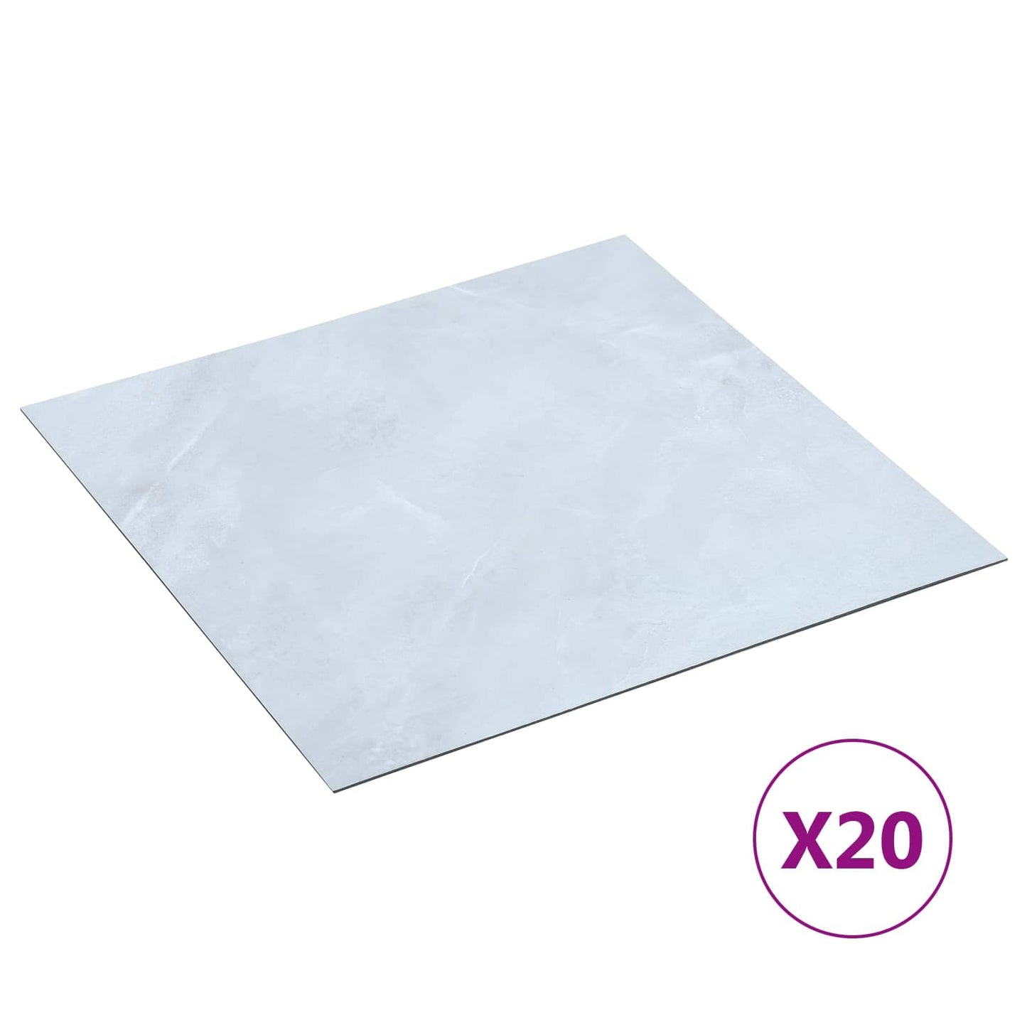 Selvklæbende Gulvplanker Hvid marmor 30,5 x 30,5 cm 20 stk. PVC
