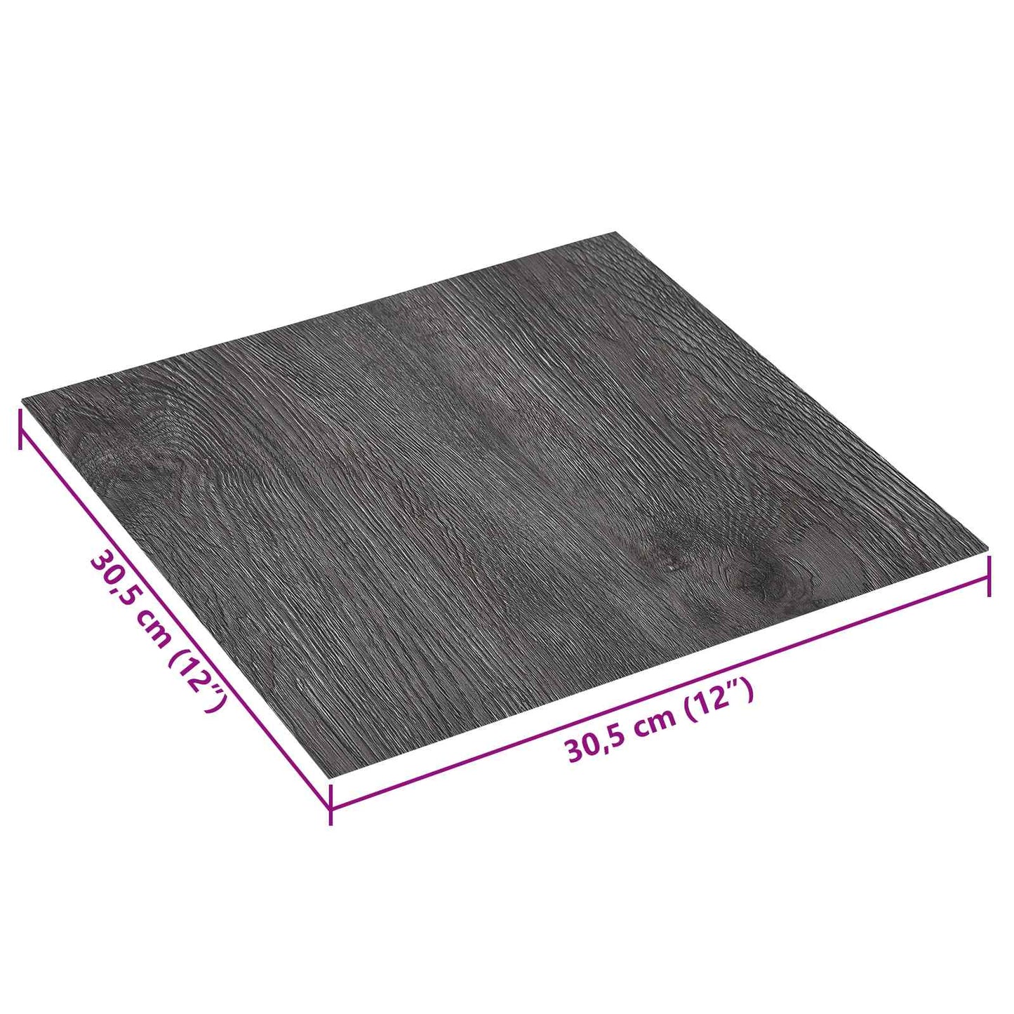 Selvklæbende Gulvplanker Mørkebrun og Sort 30,5 x 30,5 cm
