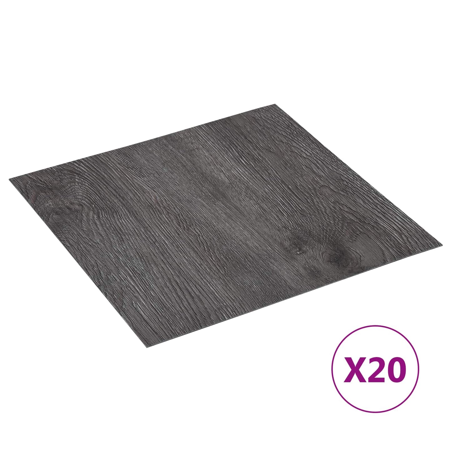 Selvklæbende Gulvplanker Mørkebrun og Sort 30,5 x 30,5 cm