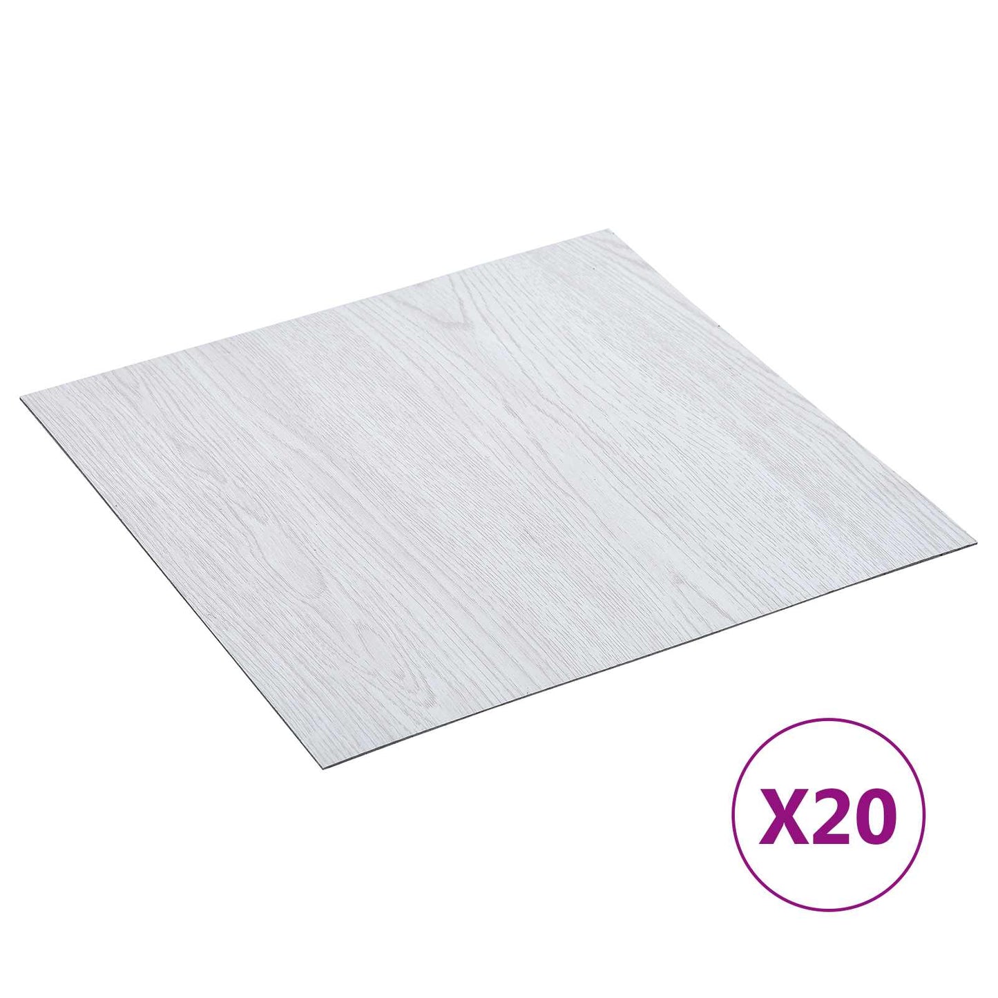 Selvklæbende Gulvplanker Hvid 30,5 x 30,5 cm 20 stk. PVC