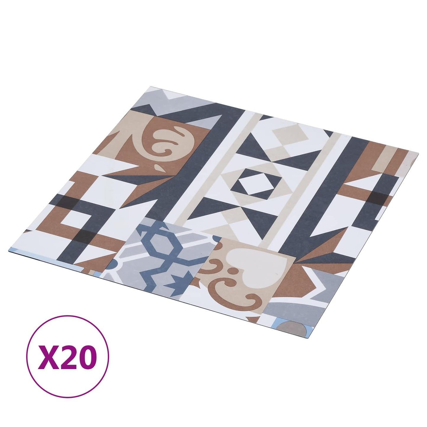Selvklæbende Gulvplanker Mono Mønster 30,5 x 30,5 cm 20 stk.