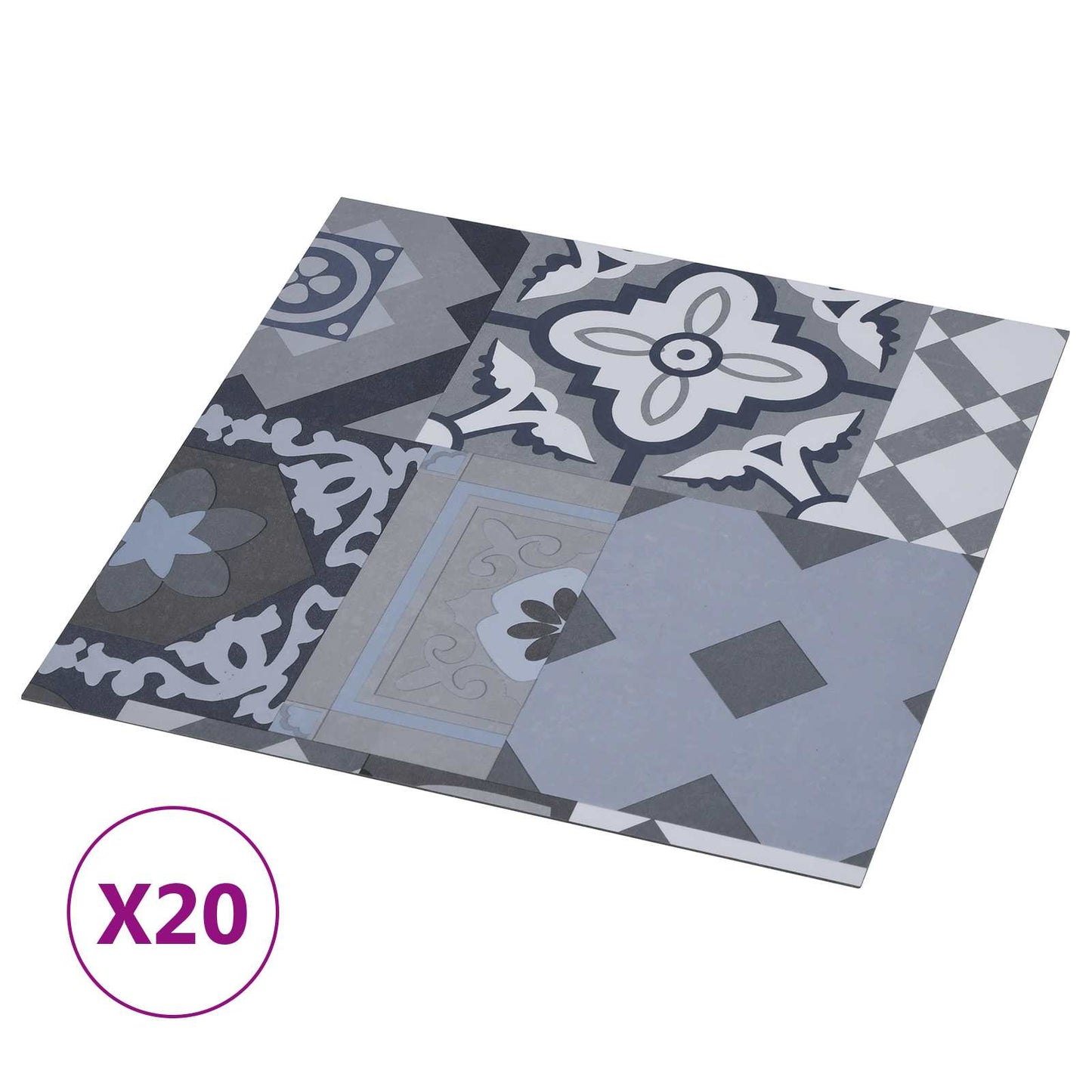 Selvklæbende Gulvplanker Farvet Mønster 30,5 x 30,5 cm 20 stk.