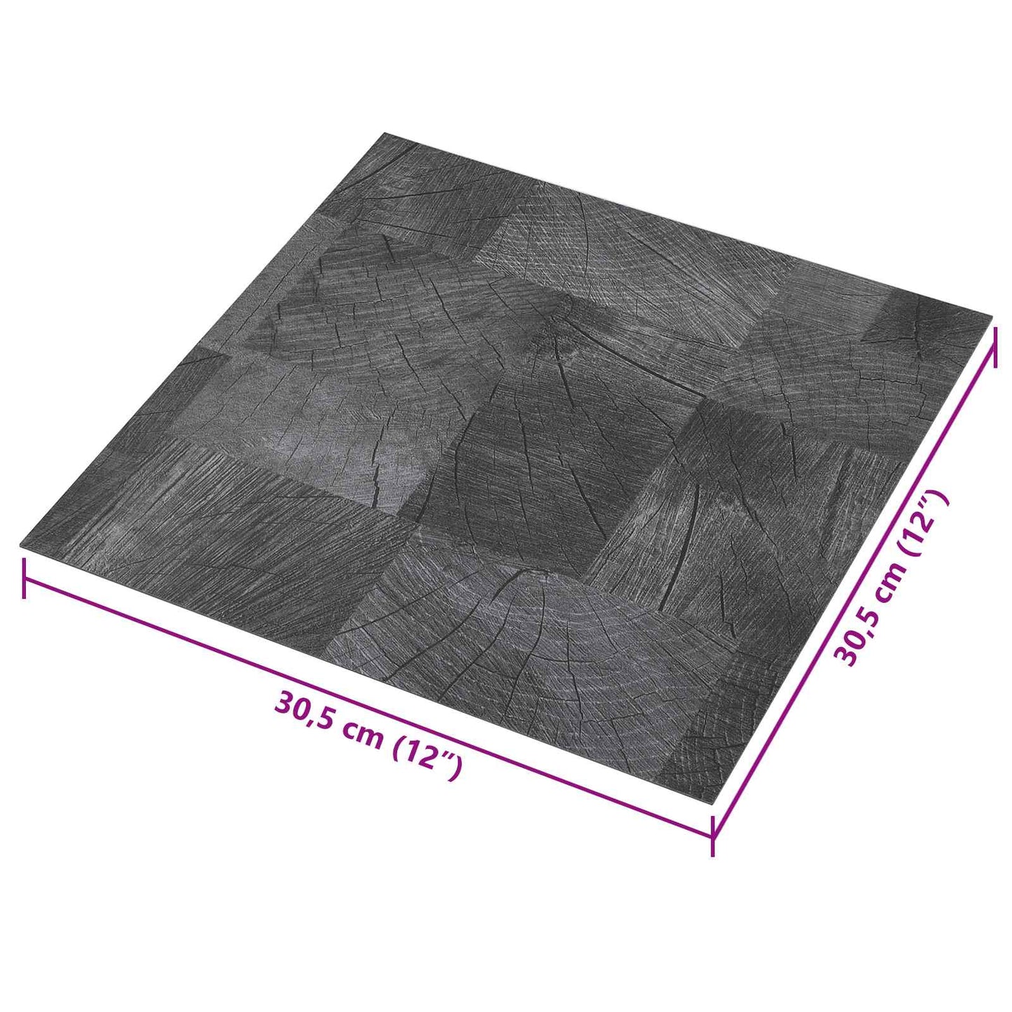 Selvklæbende Gulvplanker Træstruktur Grå 30,5 x 30,5 cm 20 stk.
