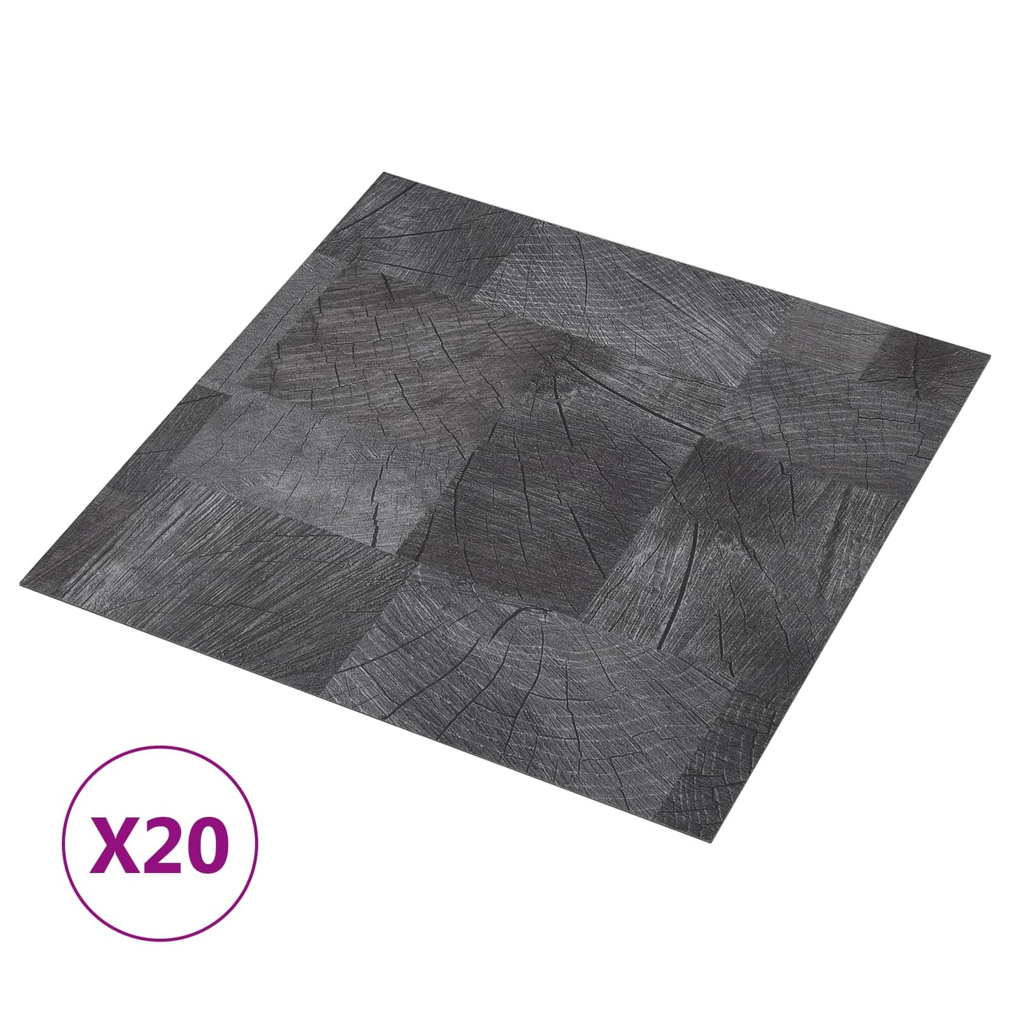 Selvklæbende Gulvplanker Træstruktur Grå 30,5 x 30,5 cm 20 stk.