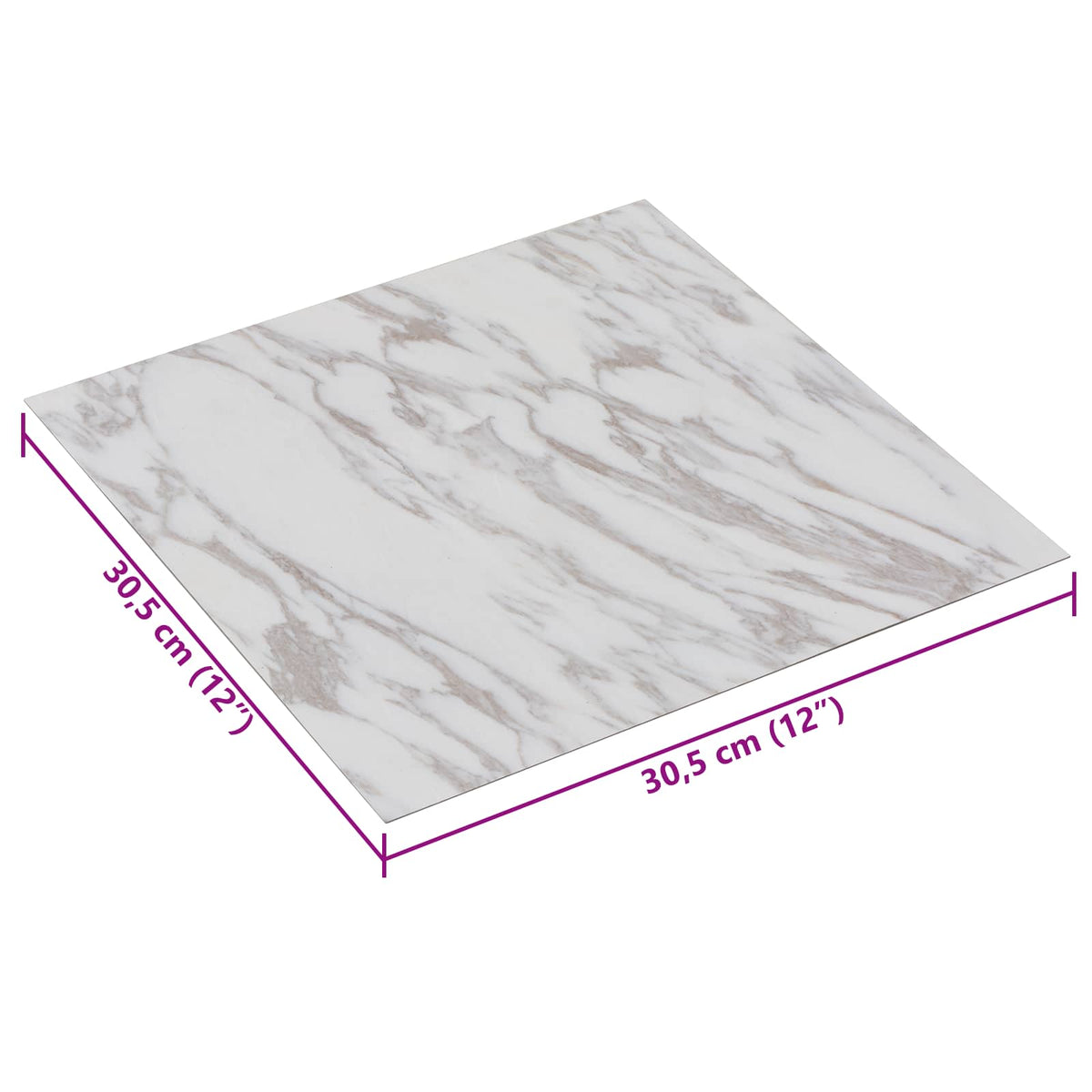 Selvklæbende Gulvplanker Hvid og brun 30,5 x 30,5 cm 20 stk.