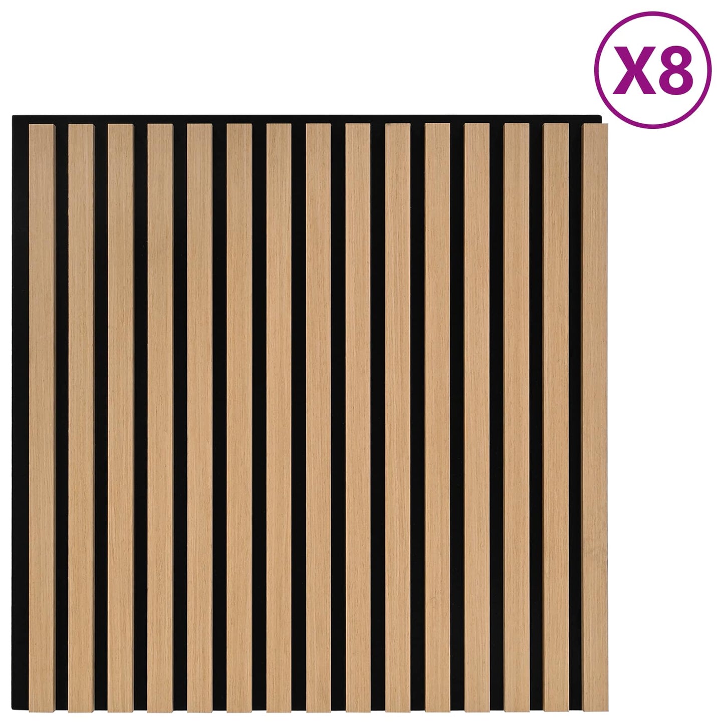 Vægpaneler 8 stk. 60,5 x 60 cm Naturfarvet