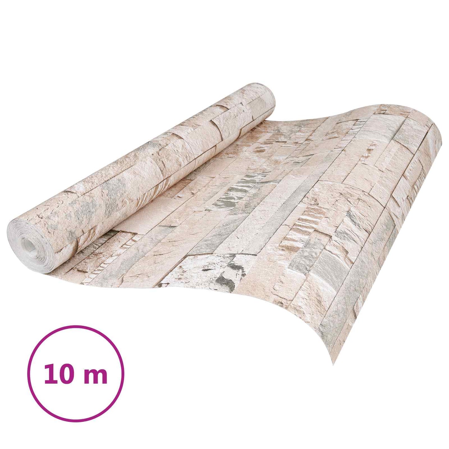 3D stentapet Beige 10 x 0,53 m Ikke-vævet stof