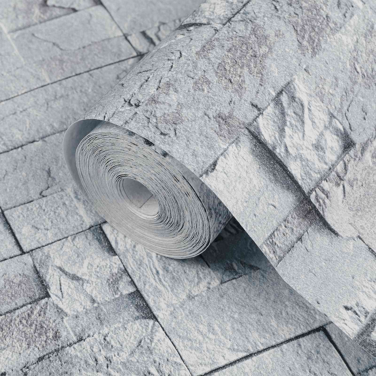 3D stentapet Lysegrå 10 x 0,53 m Ikke-vævet stof