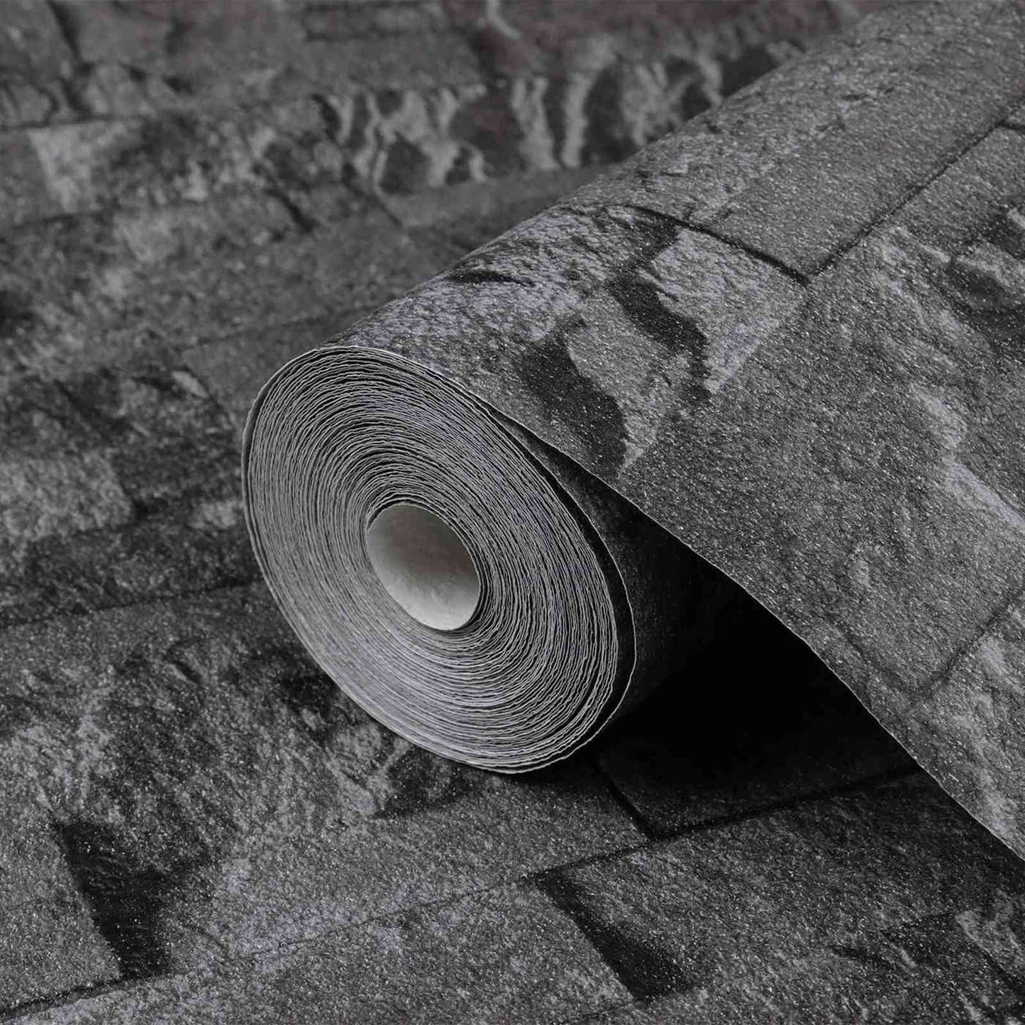 3D stentapet Sort 10 x 0,53 m Ikke-vævet stof