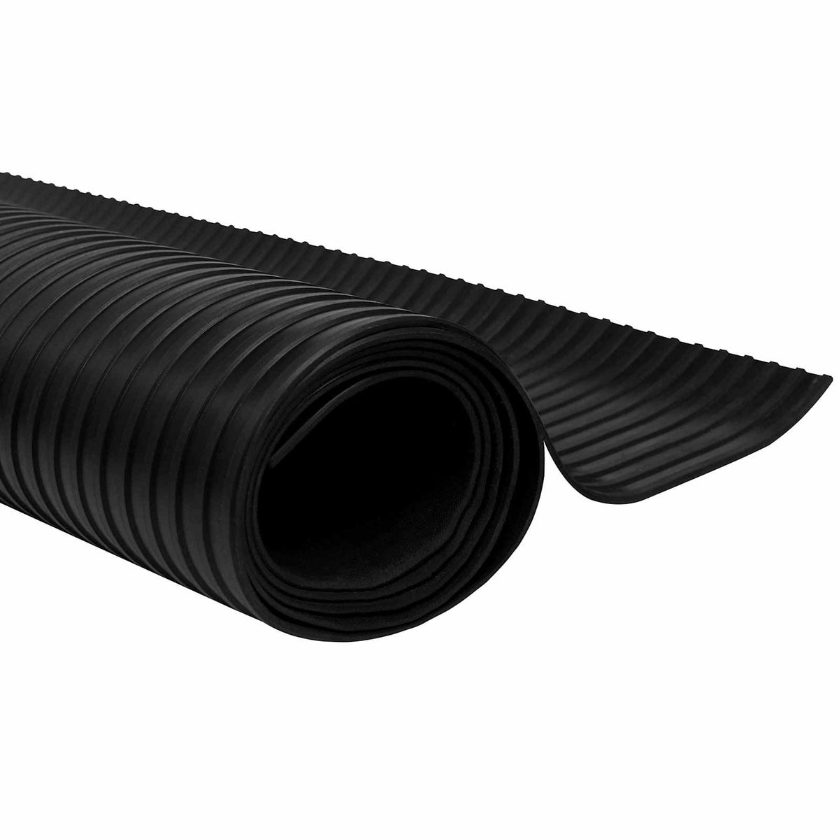 Gulvmåtte med brede ribber Sort 1 x 2 m Gummi
