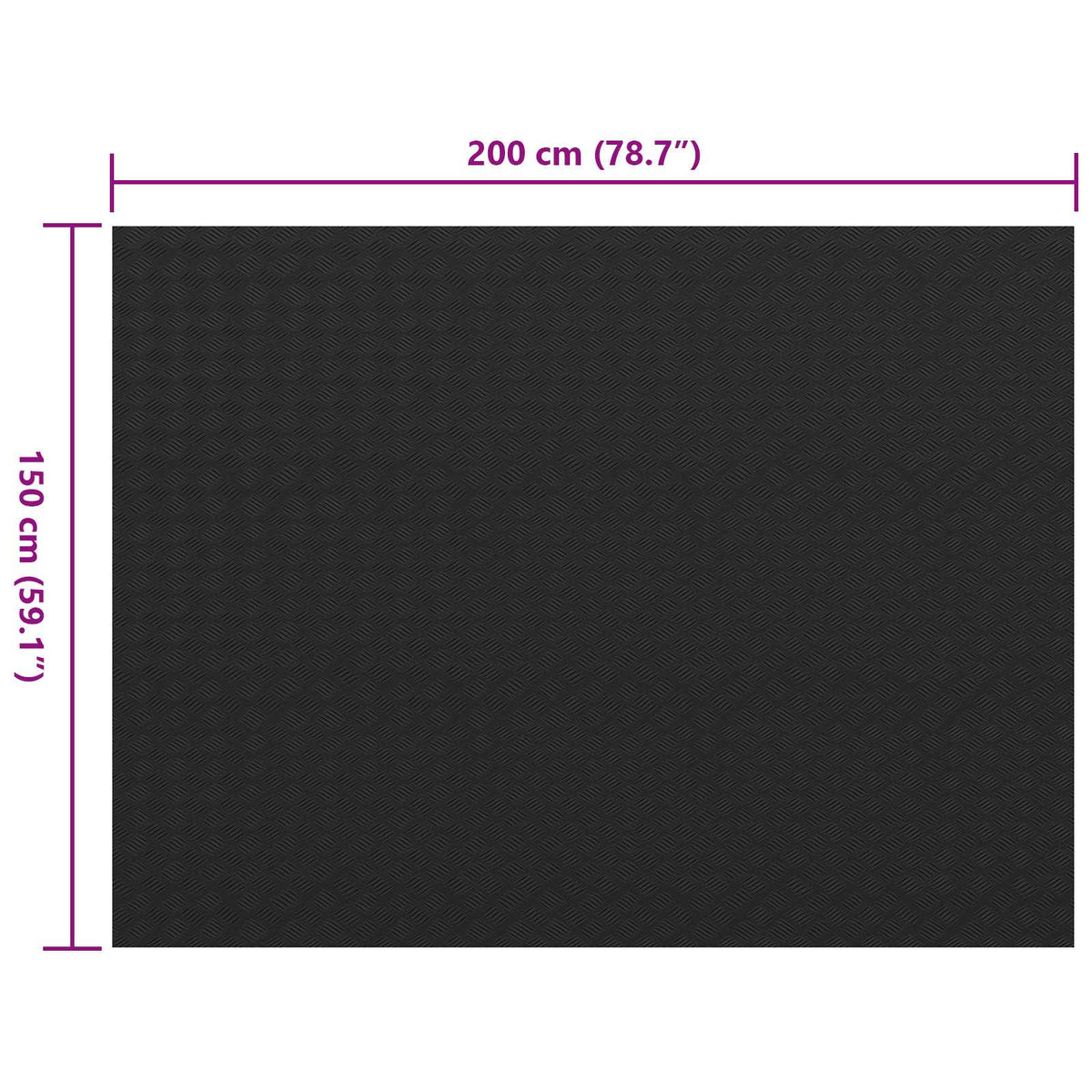 Gulvmåtte Sort 1,5 x 2 m Gummi