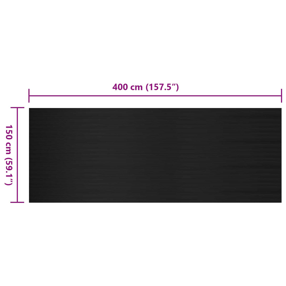 Gulvmåtte Sort 1,5 x 4 m Gummi