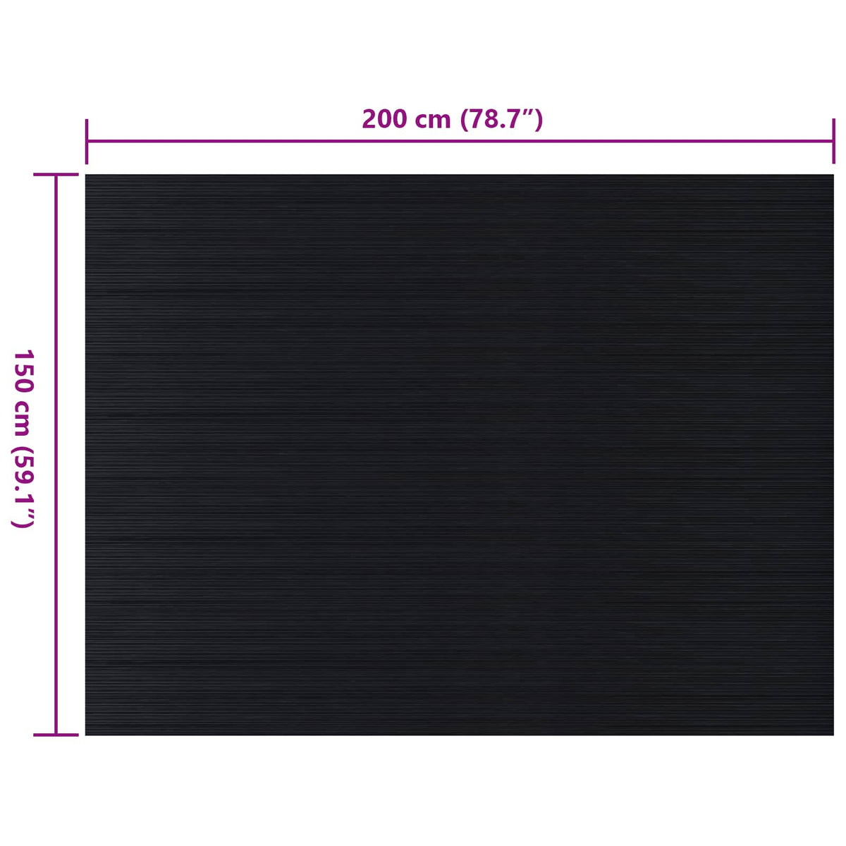 Gulvmåtte Sort 1,5 x 2 m Gummi