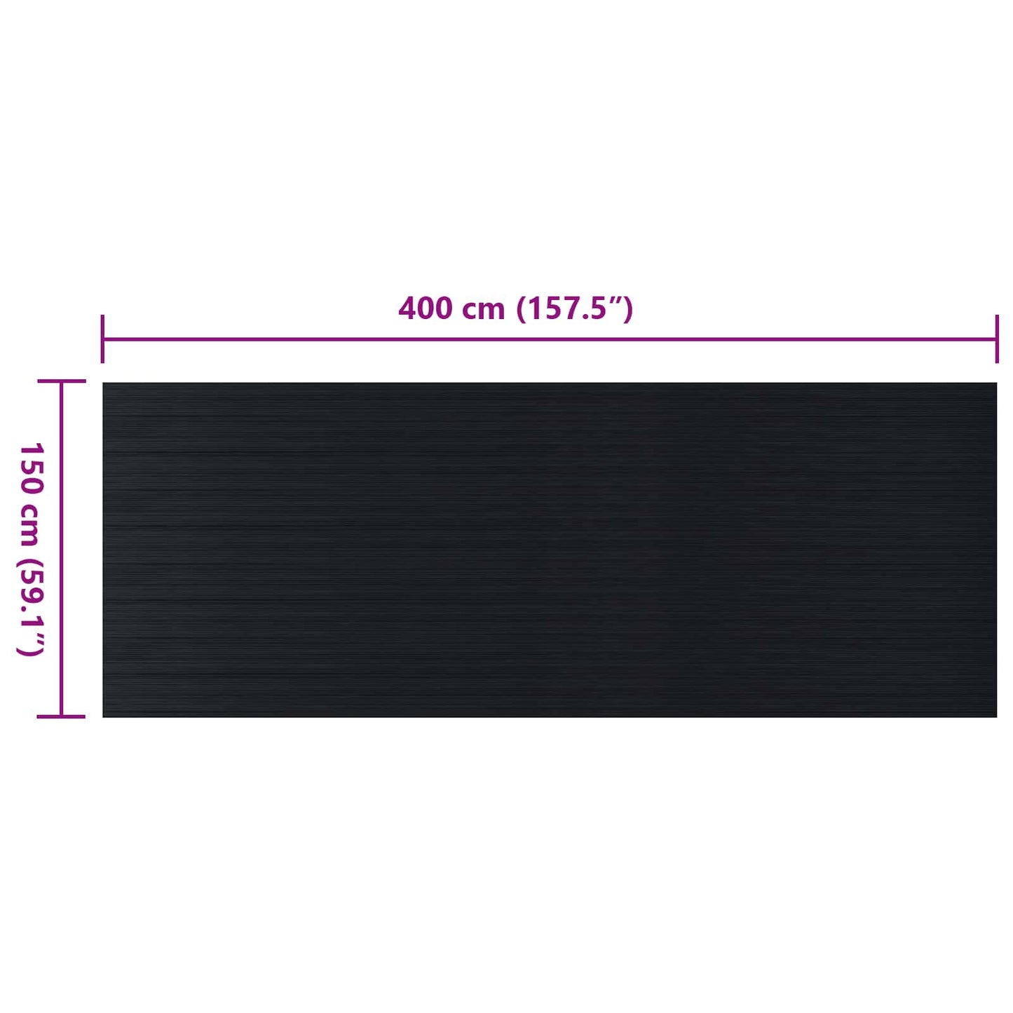 Gulvmåtte Sort 1,5 x 4 m Gummi