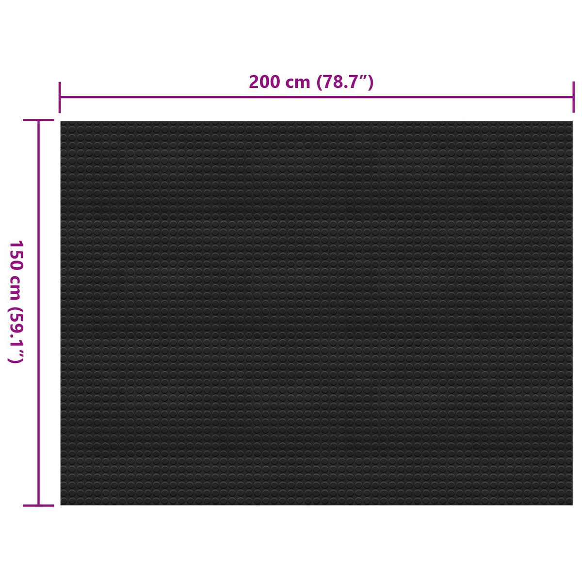 Gulvmåtte Sort 1,5 x 2 m Gummi