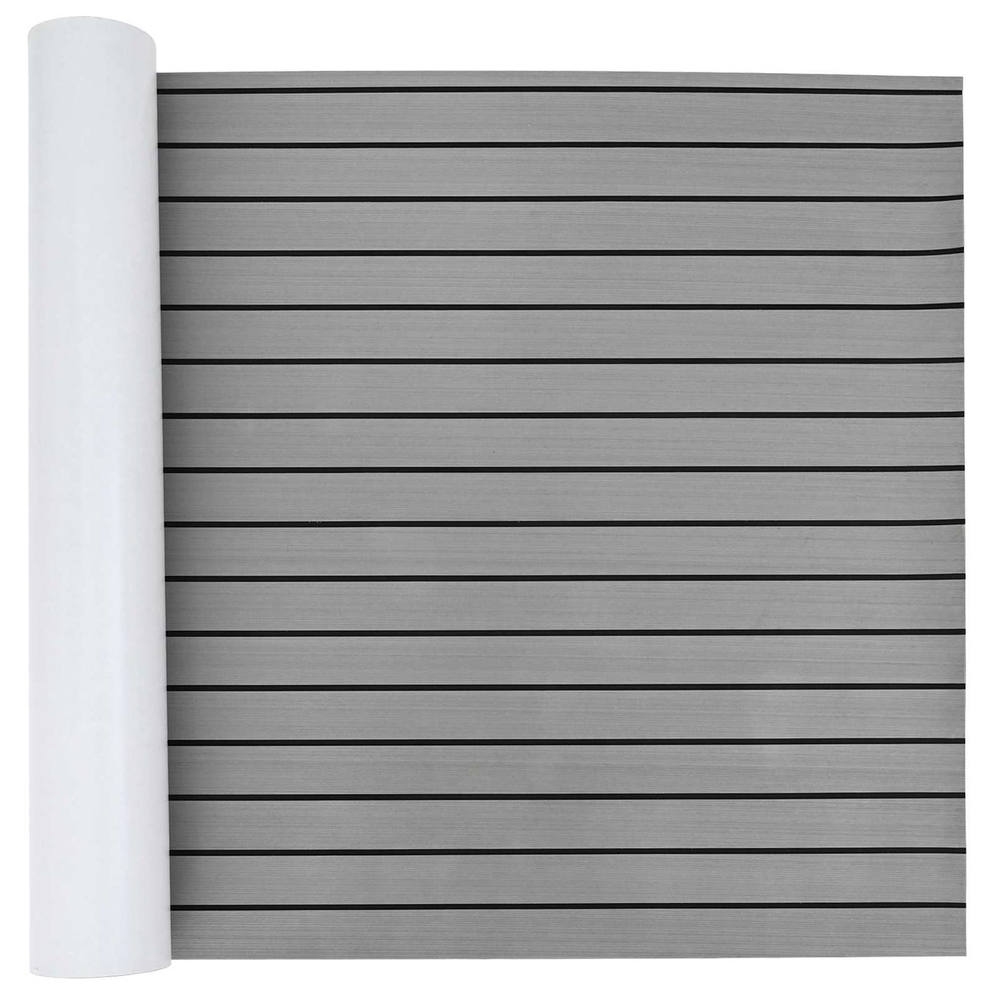 Bådmåtte Stribet Lys grå og sort 240 x 90 cm EVA