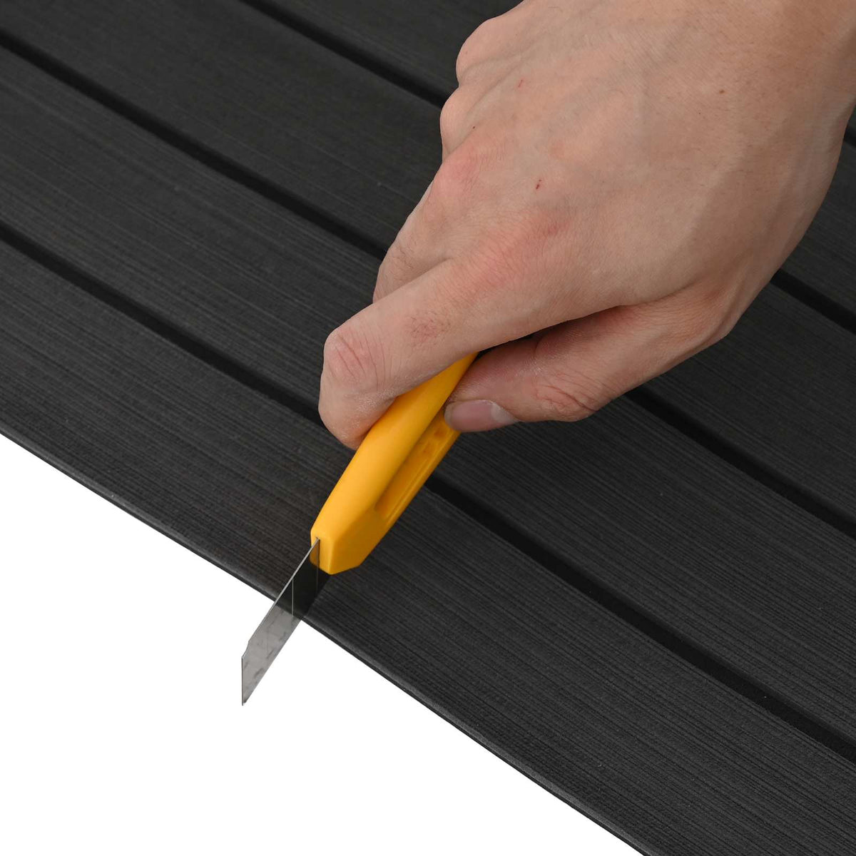 Bådmåtte Stribet Mørk Grå og Sort 240 x 90 cm EVA