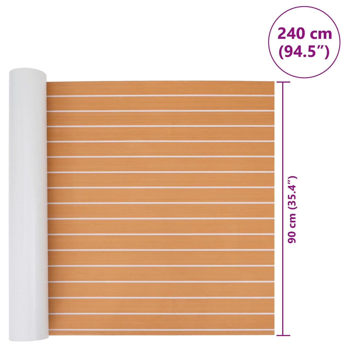Bådmåtte Stribet Brun og hvid 240 x 90 cm EVA
