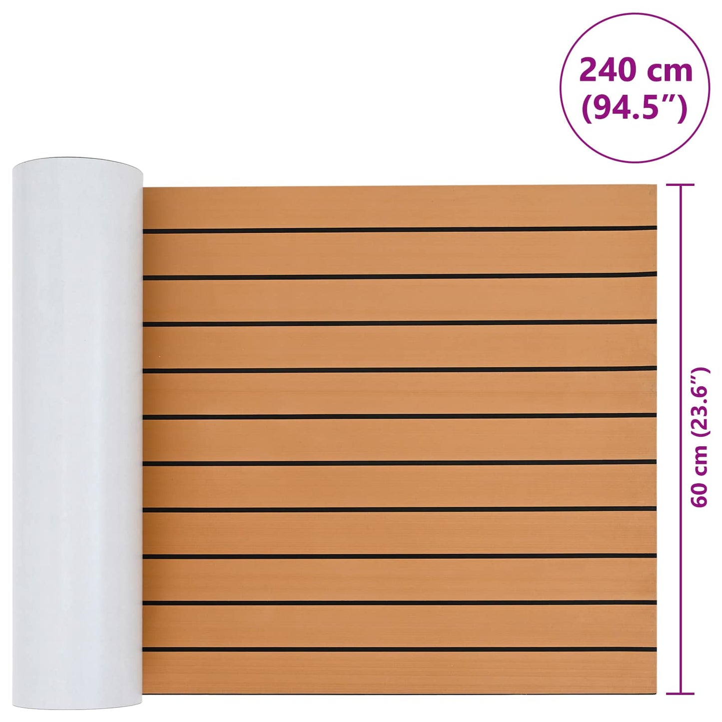 Bådmåtte Stribet Brun og sort 240 x 60 cm EVA