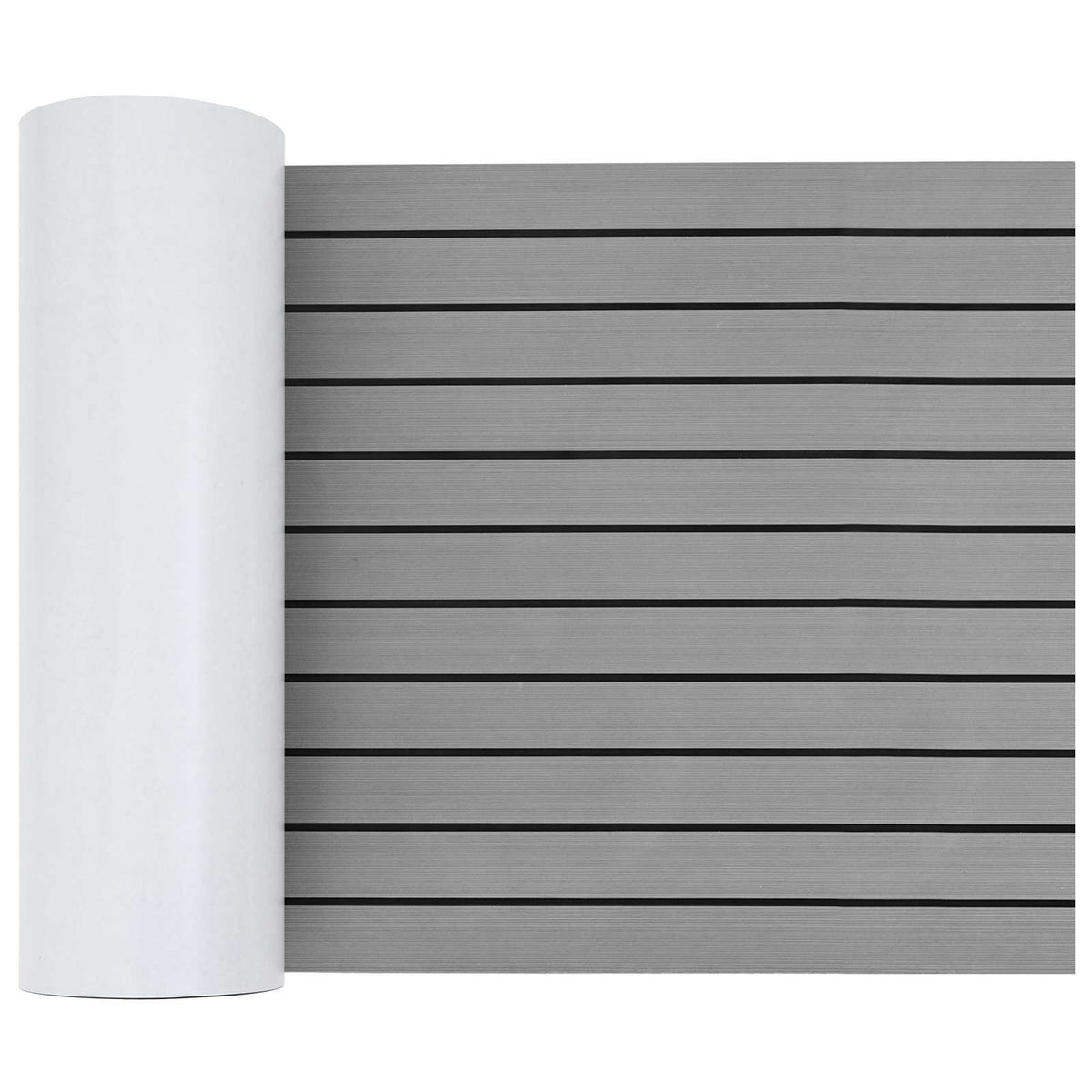 Bådmåtte Stribet Lys grå og sort 240 x 60 cm EVA