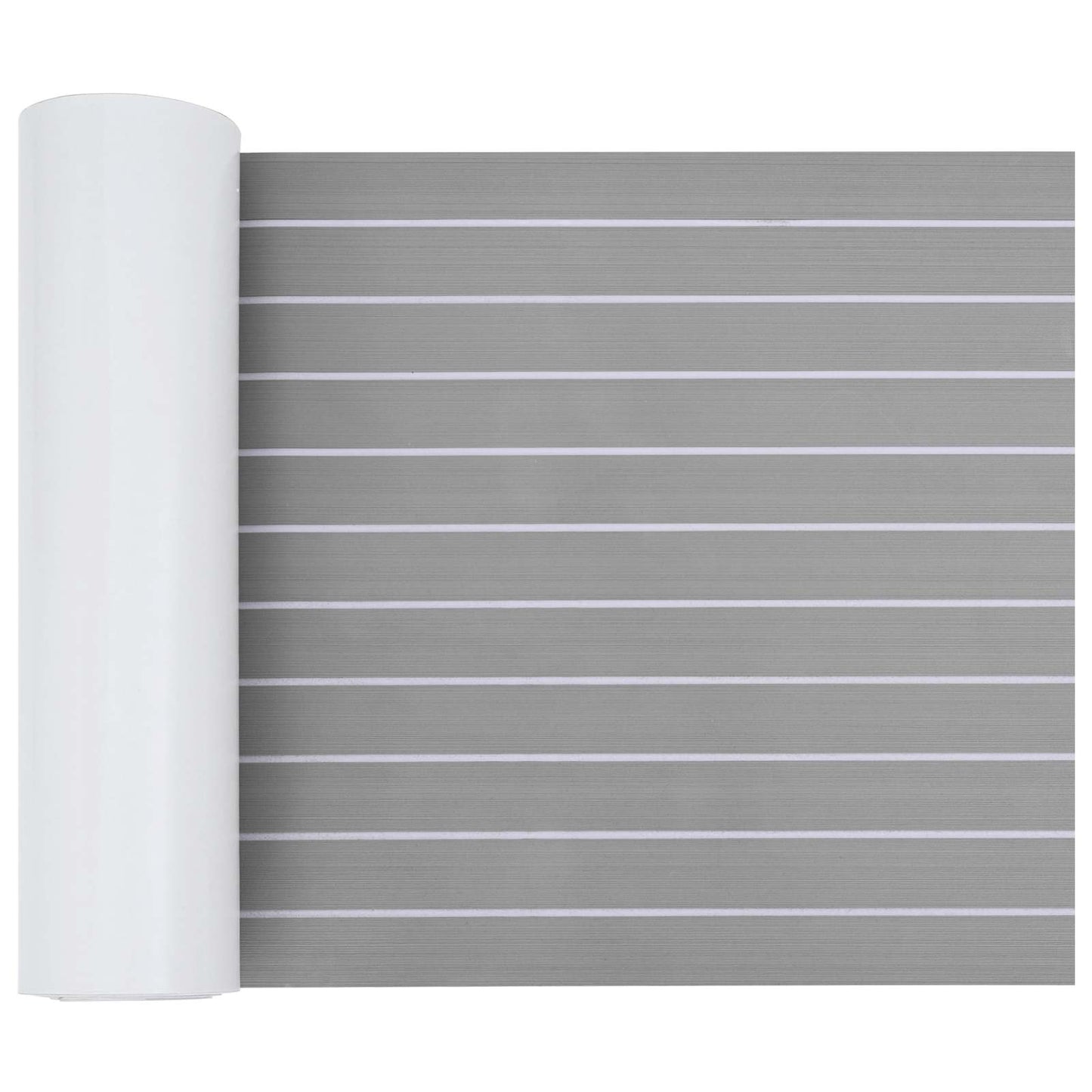 Bådmåtte Stribet Lys Grå og Hvid 240 x 60 cm EVA