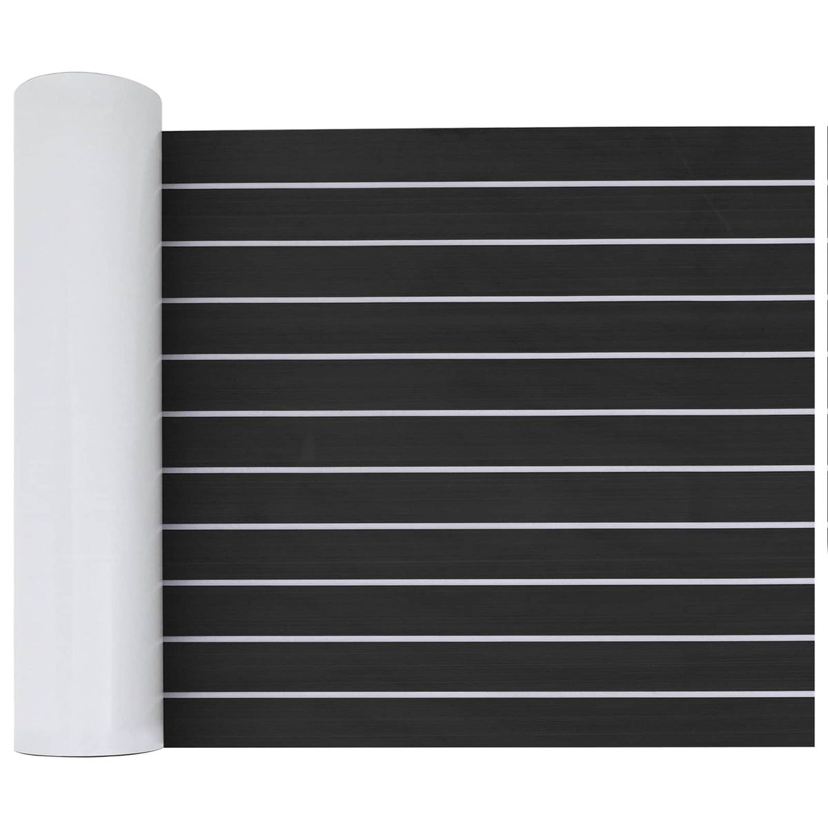 Bådmåtte Stribet Mørkegrå og Hvid 240 x 60 cm EVA
