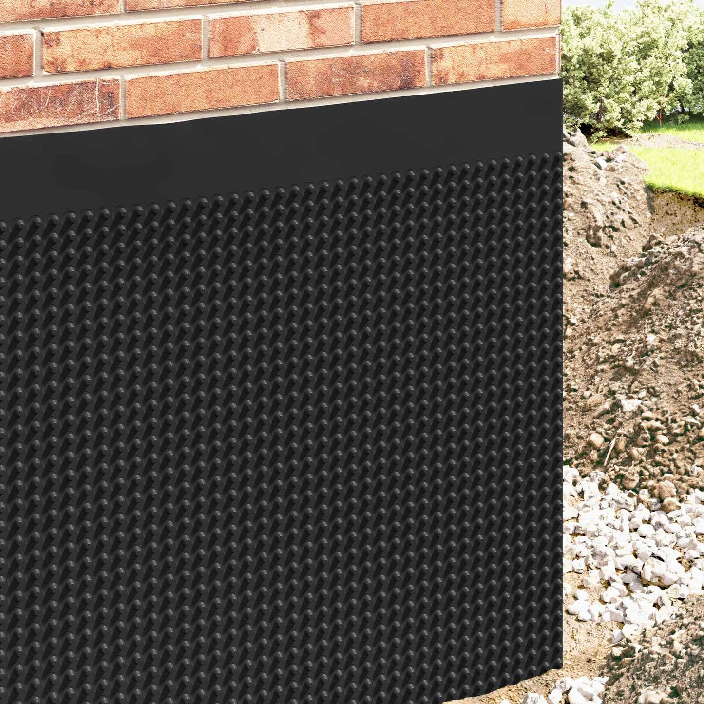 Dimpled Drænplade Sort 0,5 x 10 m HDPE