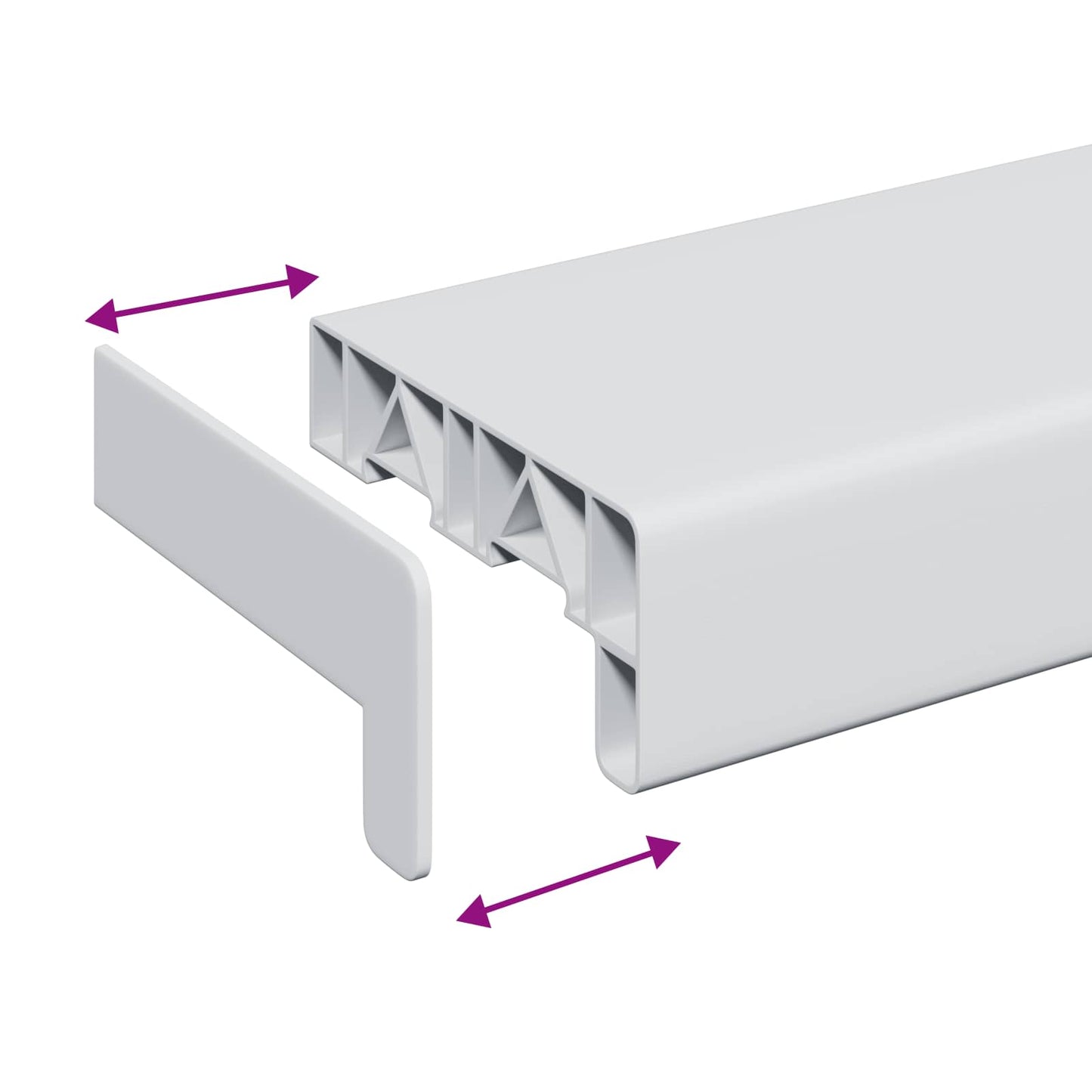 Vindueskarm Hvid 140 x 10 x 4,5 cm PVC