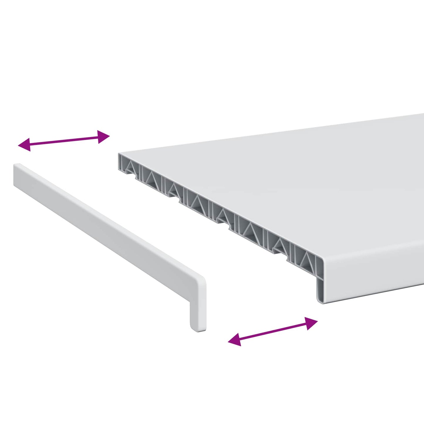 Vindueskarm Hvid 100 x 45 x 4,5 cm PVC