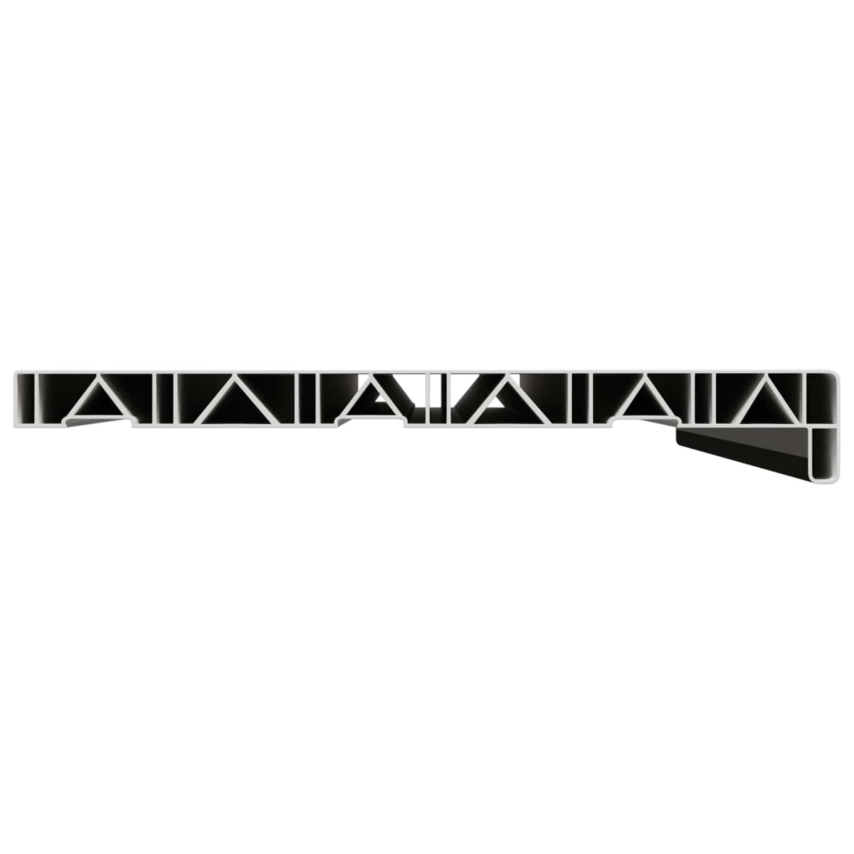 Vindueskarm Sort med træstruktur 60 x 35 x 4,5 cm PVC
