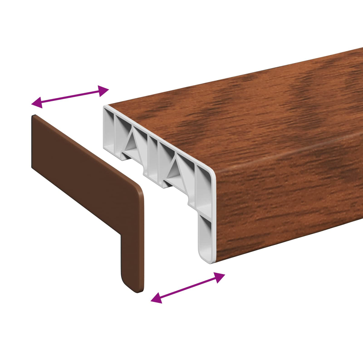 Vindueskarm Brun træ 120 x 10 x 4,5 cm PVC