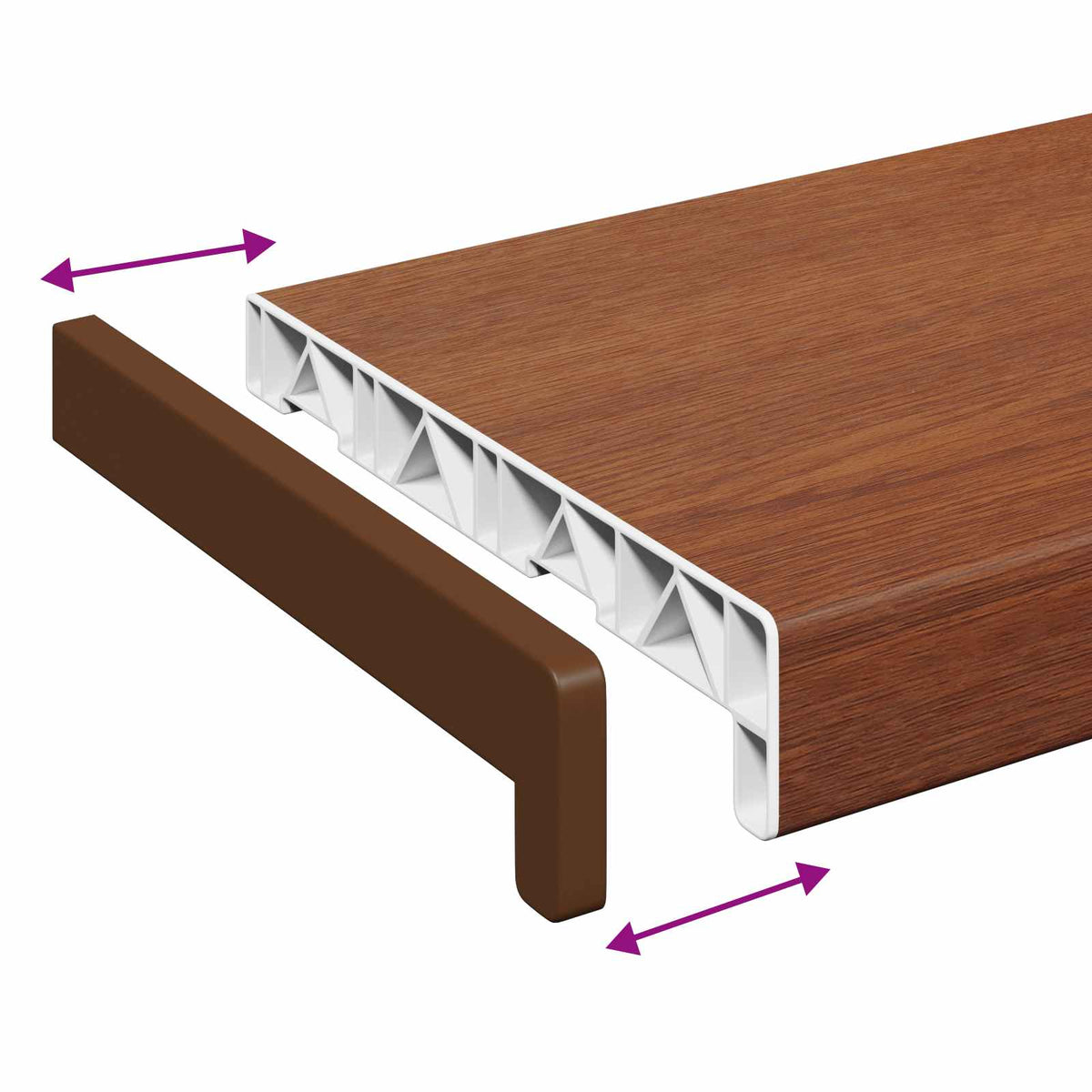 Vindueskarm Brun træ 160 x 20 x 4,5 cm PVC