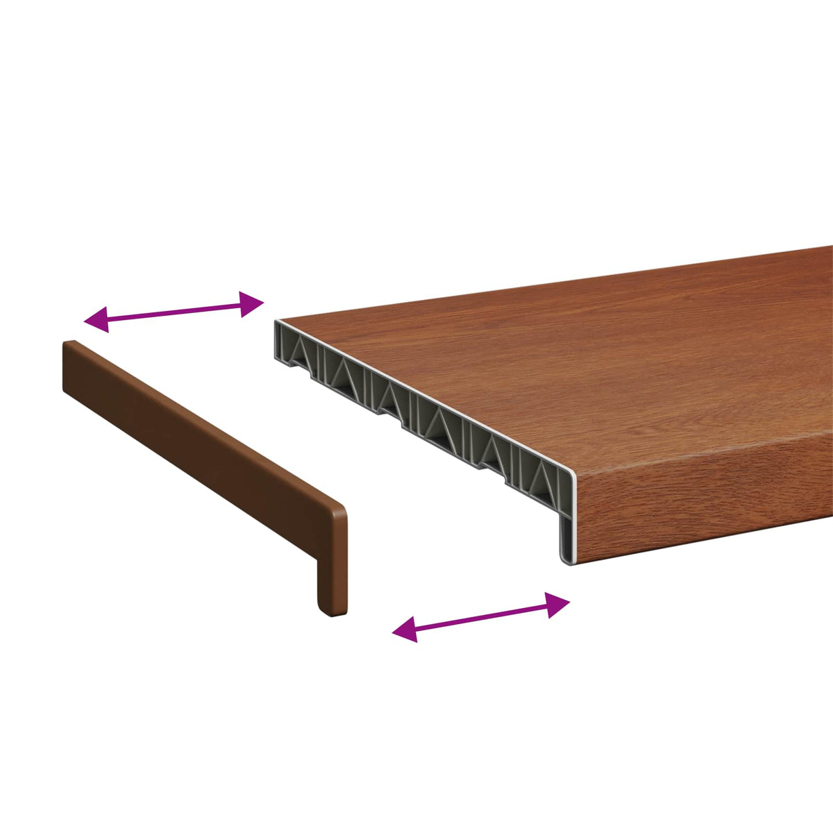 Vindueskarm Brun træ 80 x 30 x 4,5 cm PVC
