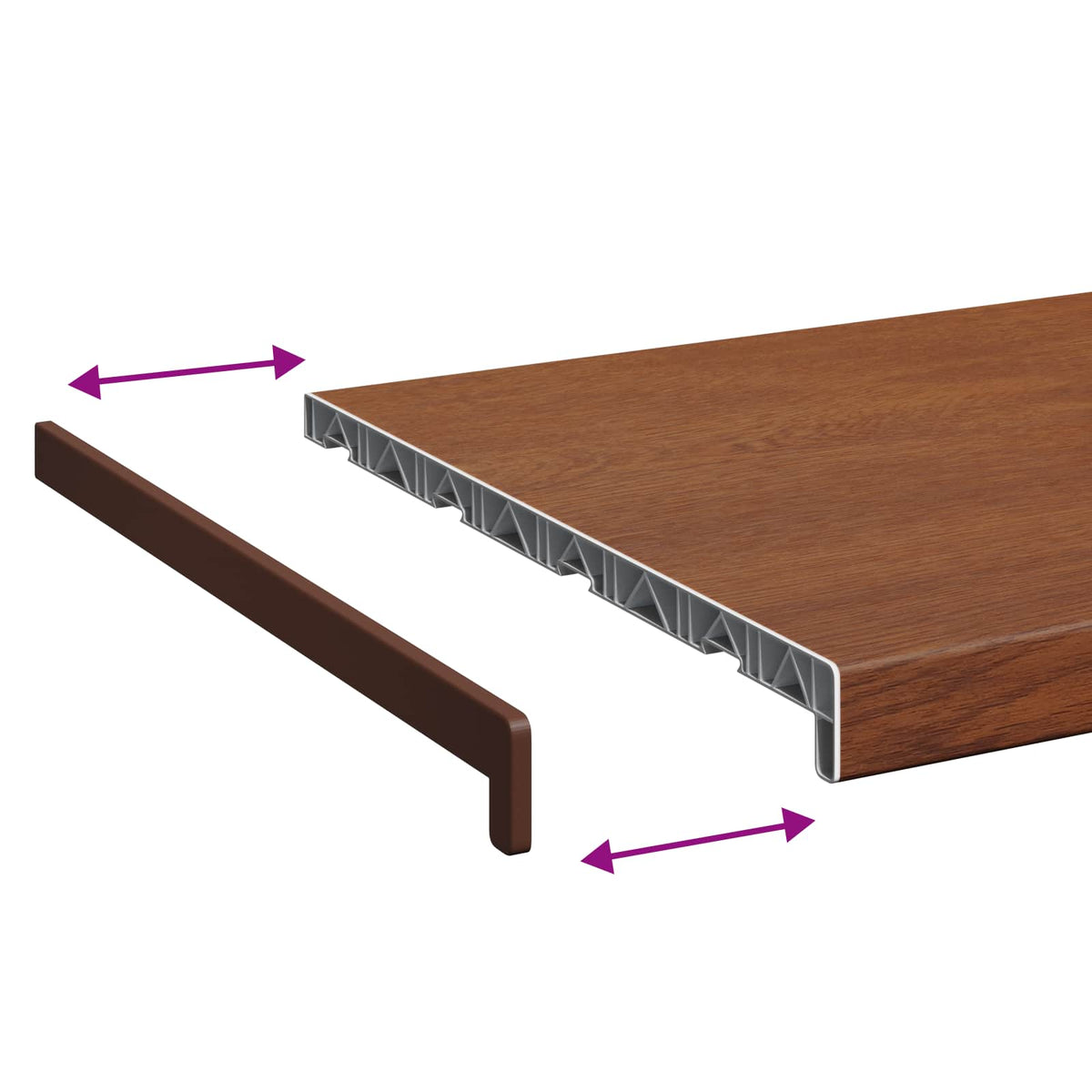Vindueskarm Brun træ 80 x 40 x 4,5 cm PVC