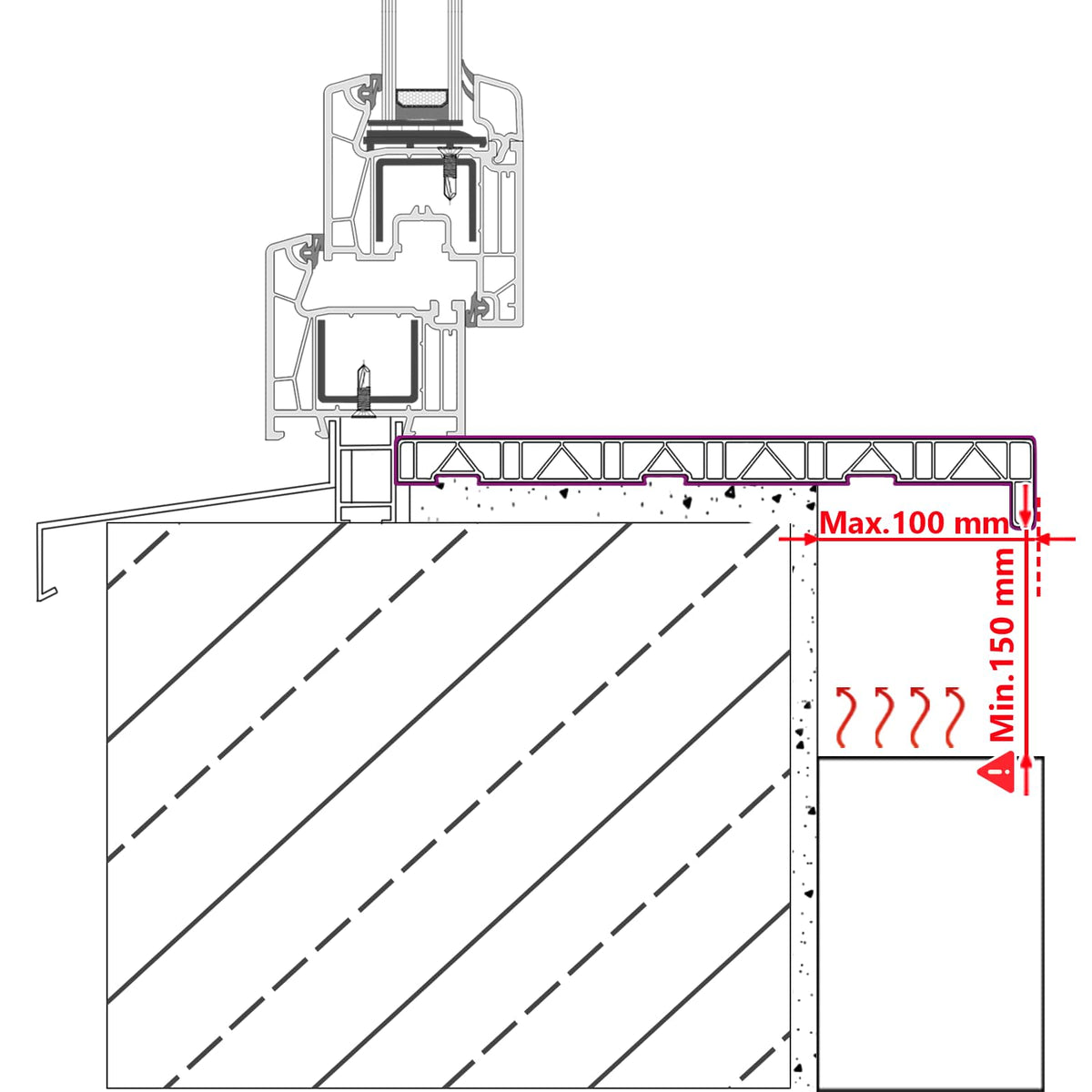 Vindueskarm Brun træ 60 x 45 x 4,5 cm PVC