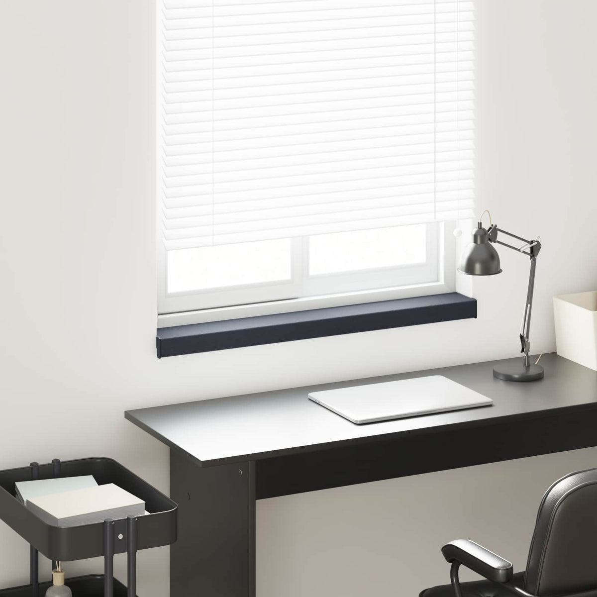 Vindueskarm Anthracit med træstruktur 80 x 15 x 4,5 cm PVC