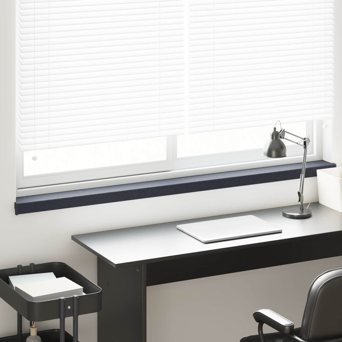 Vindueskarm Anthracit med træstruktur 120 x 15 x 4,5 cm PVC